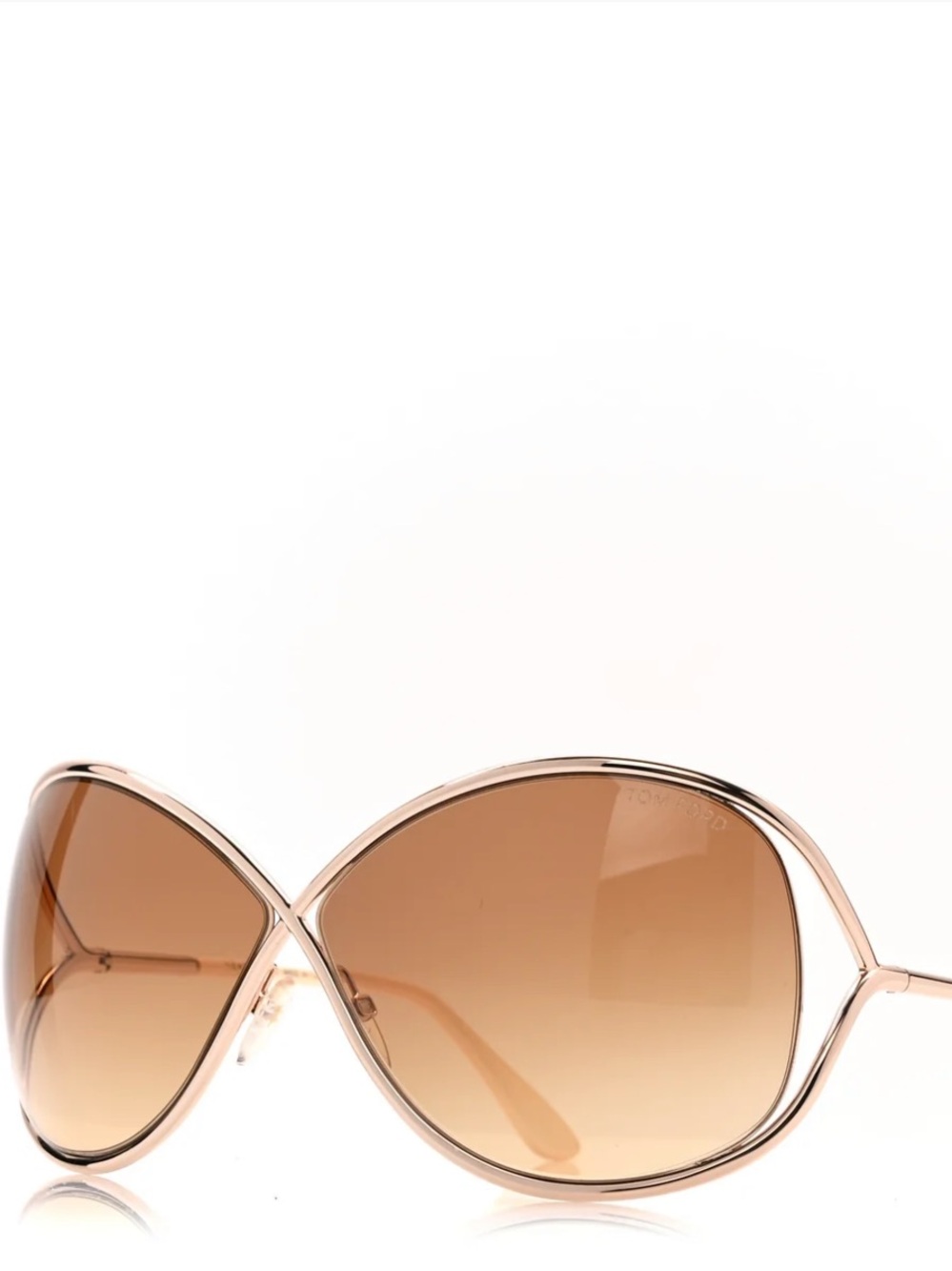 Tom Ford Oversized Crossover Sunglasses in Gold and Brown